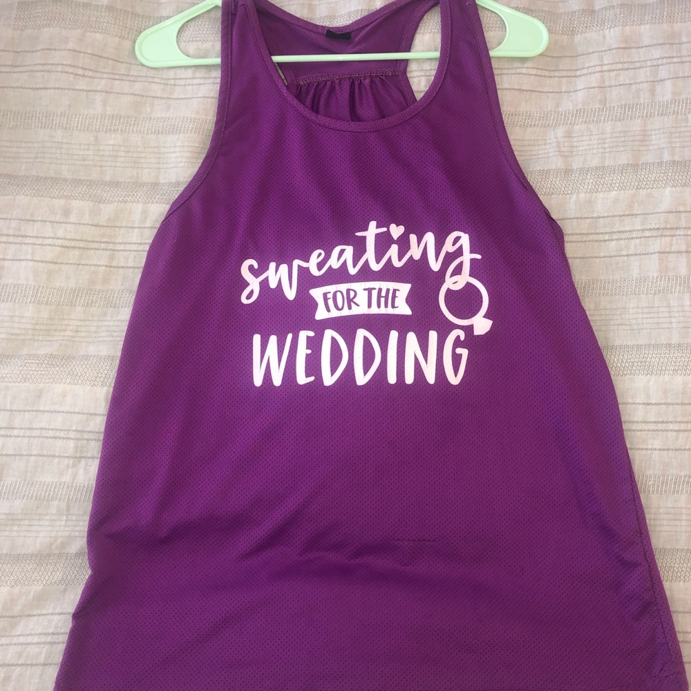Miss to Mrs “Sweating for the Wedding” jersey tank